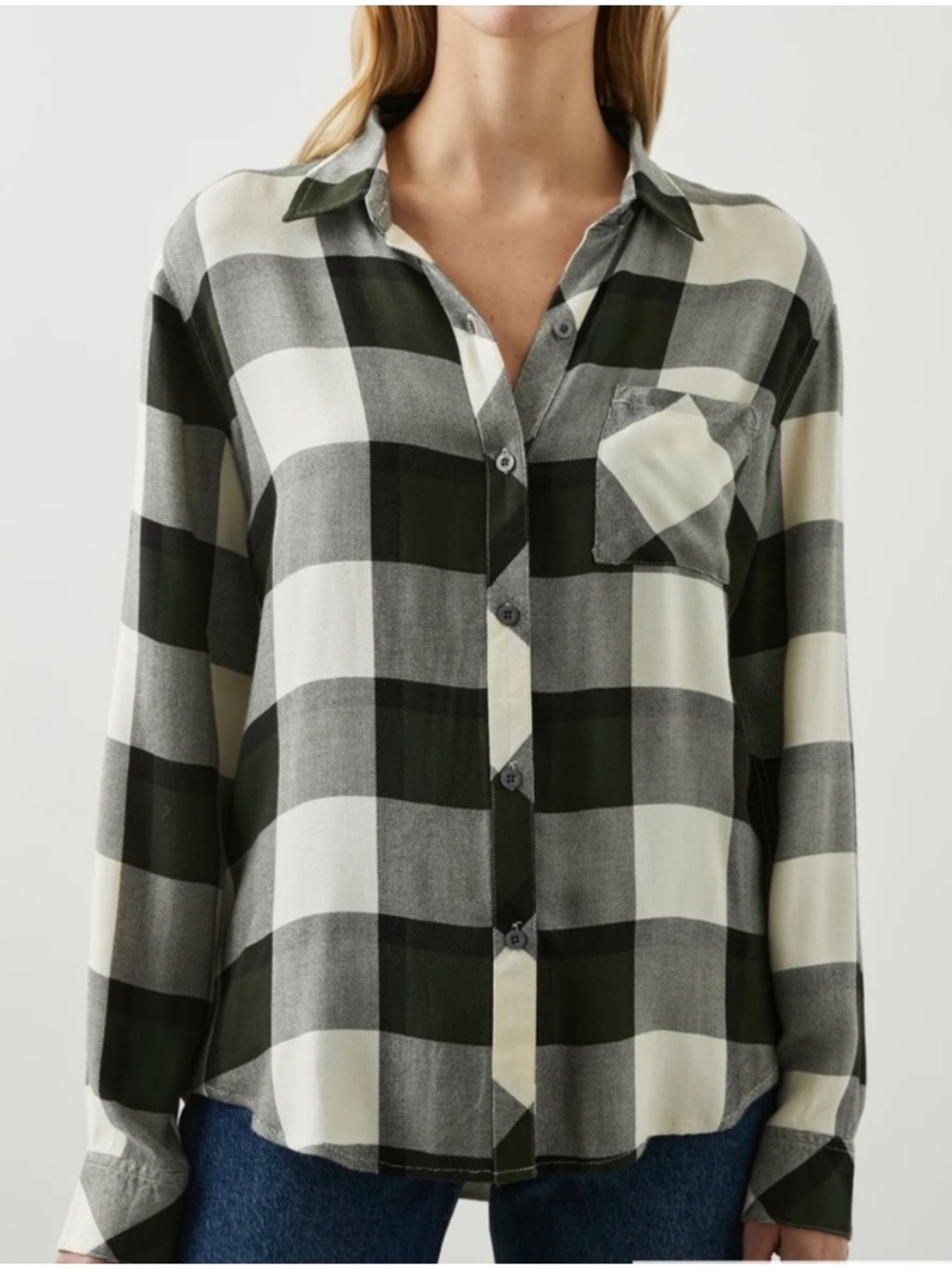 Rails Women's Size Large Hunter Shirt Plaid Button Up Rosemary Onyx Fall Outdoor